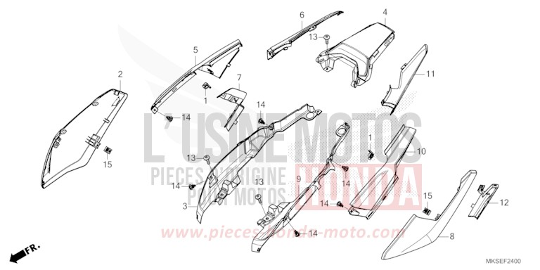 COUVERCLE LATERAL (1) de Africa Twin DCT MAT BALLISTIC BLACK METALLIC (NHA86) 2021